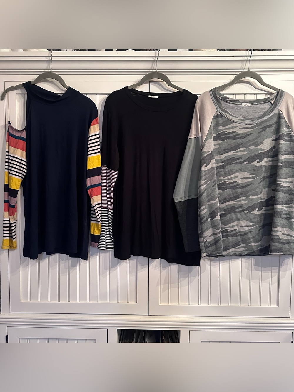 E.Luna - 3 Tee Bundle - Women’s Long Sleeve Crewneck Tee 1X